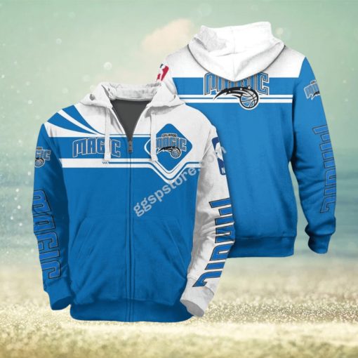 NBA Orlando Magic Blue White Zip Up Hoodie