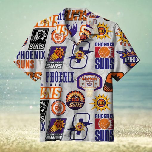 NBA Phoenix Suns White Logo History Hawaiian Shirt