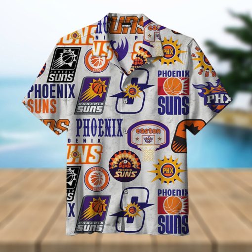 NBA Phoenix Suns White Logo History Hawaiian Shirt