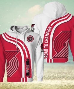 NBA Portland Trail Blazers White Red Hightway Pullover Hoodie