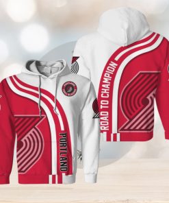 NBA Portland Trail Blazers White Red Hightway Pullover Hoodie