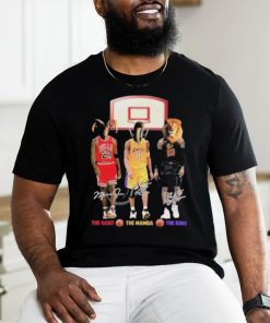 NBA The Goat The Mamba The King Lebron James Kobe Bryant And Michael Jordan Signatures T Shirt