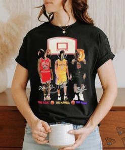 NBA The Goat The Mamba The King Lebron James Kobe Bryant And Michael Jordan Signatures T Shirt