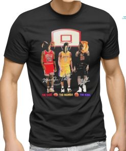 NBA The Goat The Mamba The King Lebron James Kobe Bryant And Michael Jordan Signatures T Shirt