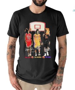 NBA The Goat The Mamba The King Lebron James Kobe Bryant And Michael Jordan Signatures T Shirt
