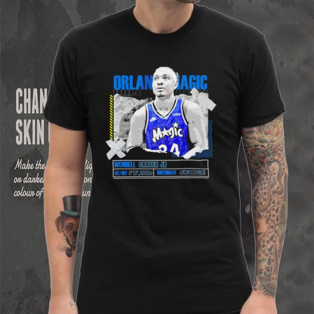 NBA Wendell Carter Jr Orlando Magic basketball player information paper shirt NBA Wendell Carter Jr Orlando Magic basketball player information paper shirt
