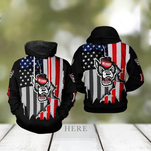 NC State Wolfpack NCAA US Flag 3D Printed Hoodie