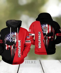 NC State Wolfpack NCAA US Flag Skull 3D Printed Hoodie