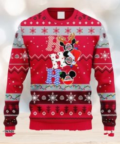 NCAA Christmas Ohio State Buckeyes HoHoHo Mickey Christmas Ugly Sweater For Men Women Sweater
