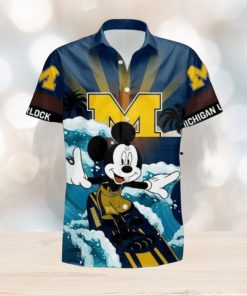 NCAA Disney Mickey Mouse Michigan Wolverines Hawaiian Shirt Beach Gift For Friend