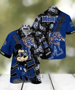 NCAA Memphis Tigers Hawaiian Shirt Mickey And Floral Pattern