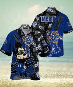 NCAA Memphis Tigers Hawaiian Shirt Mickey And Floral Pattern