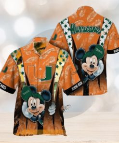 NCAA Miami Hurricanes Hawaiian Shirt Mickey Mouse Disney Summer Gift