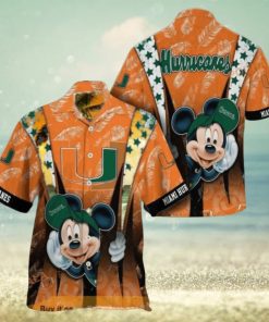 NCAA Miami Hurricanes Hawaiian Shirt Mickey Mouse Disney Summer Gift