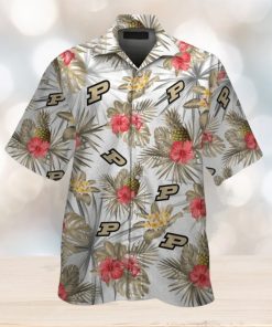 NCAA Purdue Boilermakers Pink Flowers Pineaaple Hawaiian Shirt