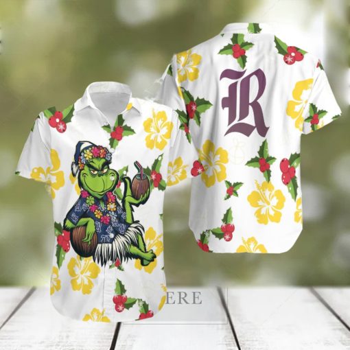 NCAA Rice Owls Aloha Grinch Relax Christmas Pattern Holly Hawaiian Shirt For Men And Women