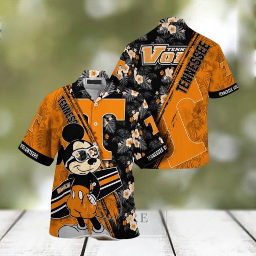 NCAA Tennessee Volunteers Hawaiian Shirt Mickey And Floral Pattern