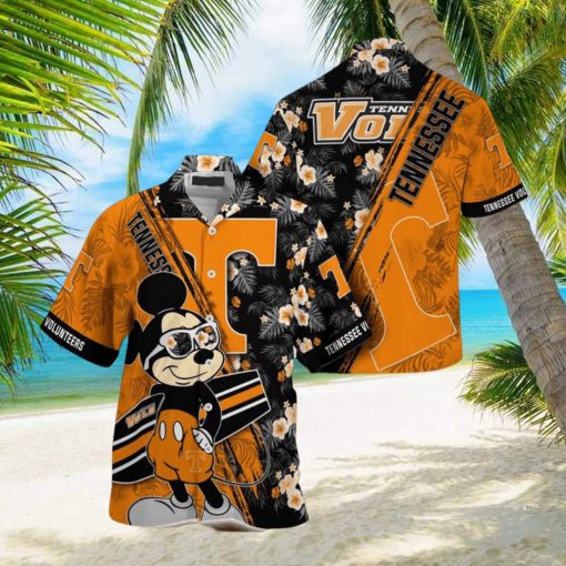 NCAA Tennessee Volunteers Hawaiian Shirt Mickey And Floral Pattern