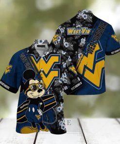 NCAA West Virginia Mountaineers Hawaiian Shirt Mickey And Floral Pattern