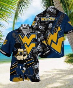 NCAA West Virginia Mountaineers Hawaiian Shirt Mickey And Floral Pattern