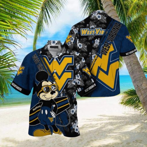 NCAA West Virginia Mountaineers Hawaiian Shirt Mickey And Floral Pattern