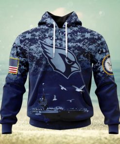 NFL Arizona Cardinals Custom Name Number Honor US Navy Veterans Pullover Hoodie