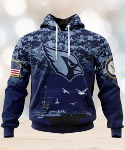 NFL Arizona Cardinals Custom Name Number Honor US Navy Veterans Pullover Hoodie
