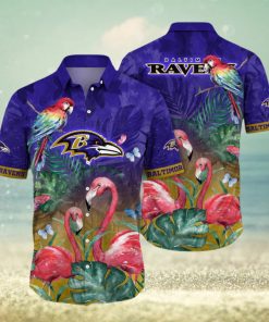 NFL Baltimore Ravens Hawaii Shirt Flamingo And Flower Aloha Shirt