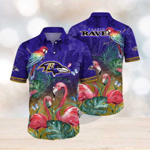 NFL Baltimore Ravens Hawaii Shirt Flamingo And Flower Aloha Shirt