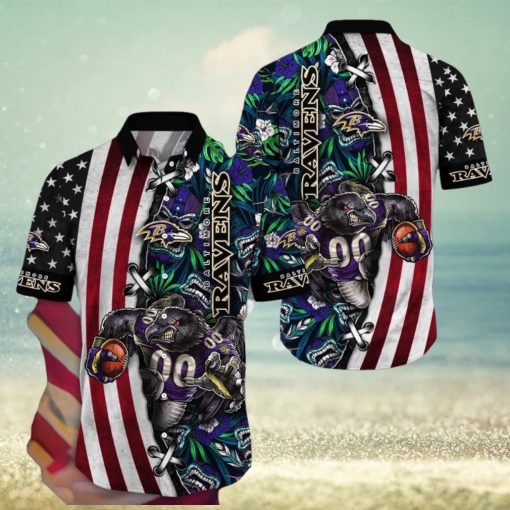 NFL Baltimore Ravens Hawaii Shirt Mascot Aloha Summer Shirt