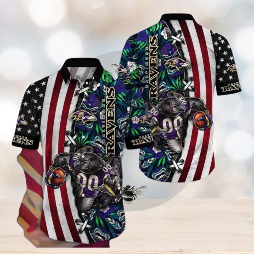 NFL Baltimore Ravens Hawaii Shirt Mascot Aloha Summer Shirt