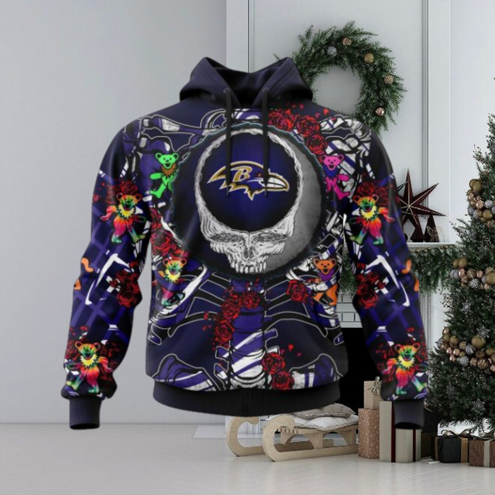 NFL Baltimore Ravens Mix Grateful Dead, Personalized Name & Number Specialized Concepts Kits 3D Hoodie NFL Baltimore Ravens Mix Grateful Dead, Personalized Name & Number Specialized Concepts Kits 3D Hoodie