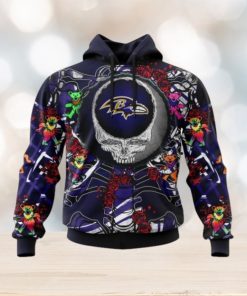 NFL Baltimore Ravens Mix Grateful Dead, Personalized Name & Number Specialized Concepts Kits 3D Hoodie