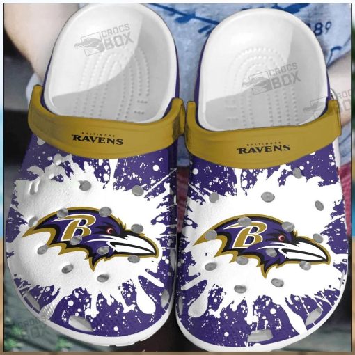 NFL Baltimore Ravens Tie Dye Crocs Shoes