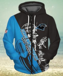 NFL Carolina Panthers Blue Black Zip Up Hoodie
