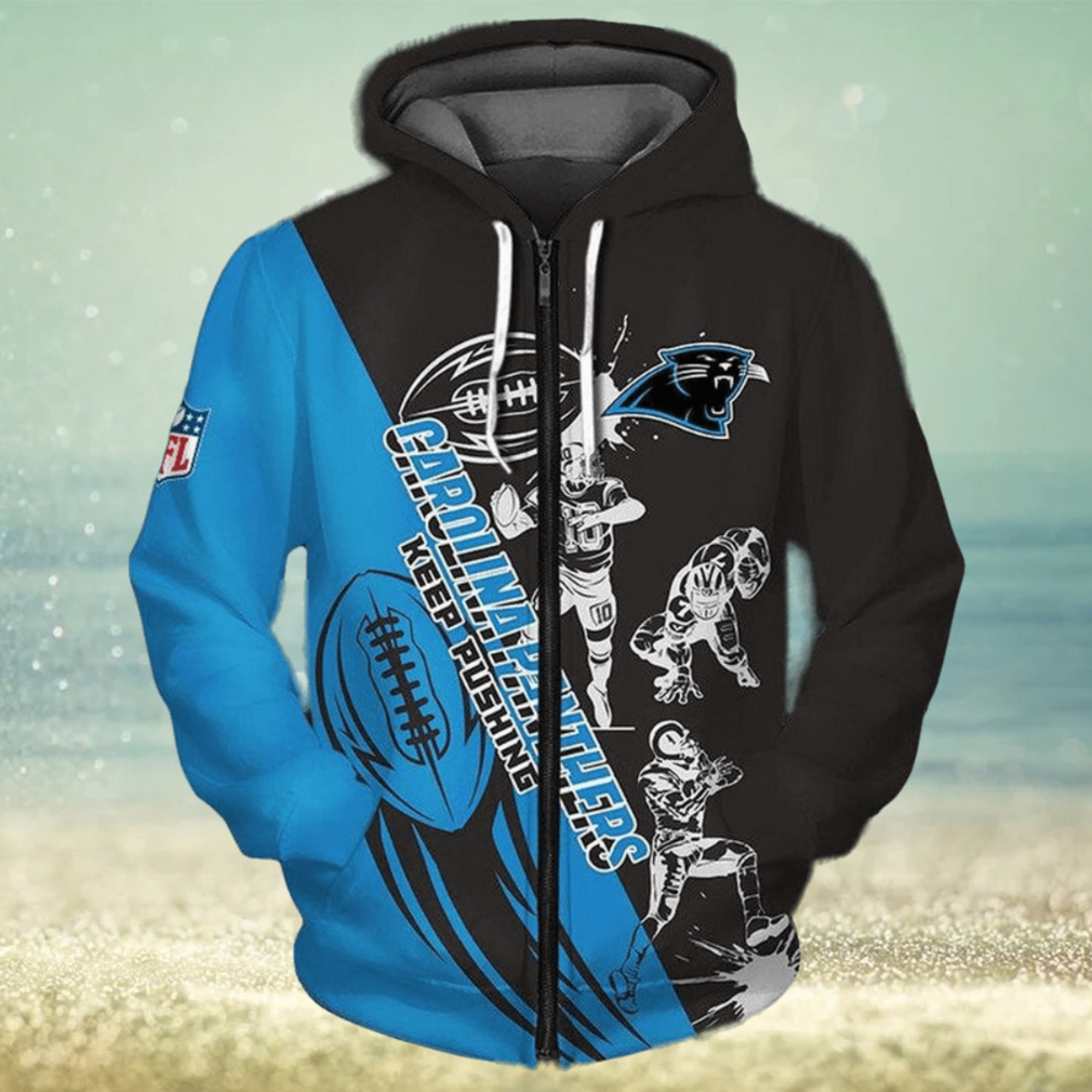 NFL Carolina Panthers Blue Black Zip Up Hoodie NFL Carolina Panthers Blue Black Zip Up Hoodie