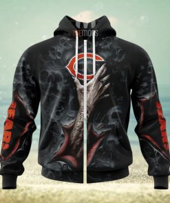 NFL Chicago Bears Halloween Horror Skull Zip Up Hoodie