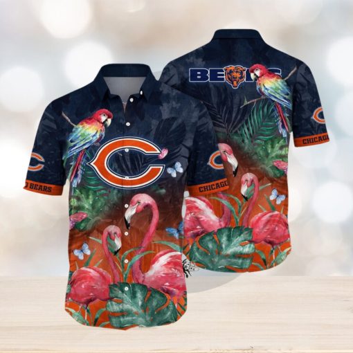 NFL Chicago Bears Hawaii Shirt Flamingo And Flower Aloha Shirt