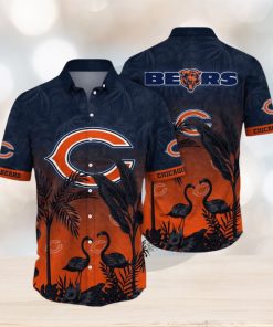 NFL Chicago Bears Hawaii Shirt Flamingo And Flower Funny Aloha Shirt