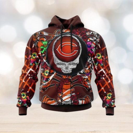 NFL Chicago Bears Mix Grateful Dead, Personalized Name & Number Specialized Concepts Kits 3D Hoodie