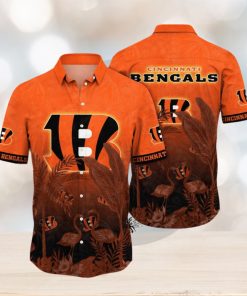 NFL Cincinnati Bengals Hawaii Shirt Flamingo And Flower Funny Aloha Shirt