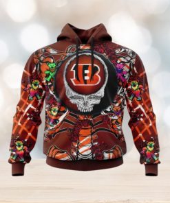 NFL Cincinnati Bengals Mix Grateful Dead, Personalized Name & Number Specialized Concepts Kits 3D Hoodie