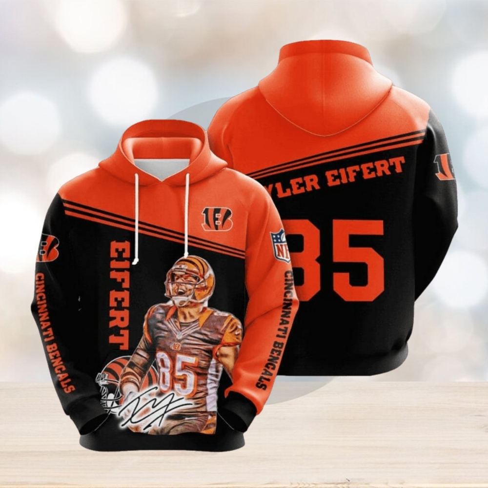 NFL Cincinnati Bengals Tyler Eifert Orange Black Pullover Hoodie NFL Cincinnati Bengals Tyler Eifert Orange Black Pullover Hoodie