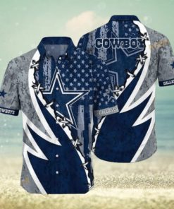 NFL Cowboys Hawaiian Shirt, American Flag Aloha Shirt For Fans