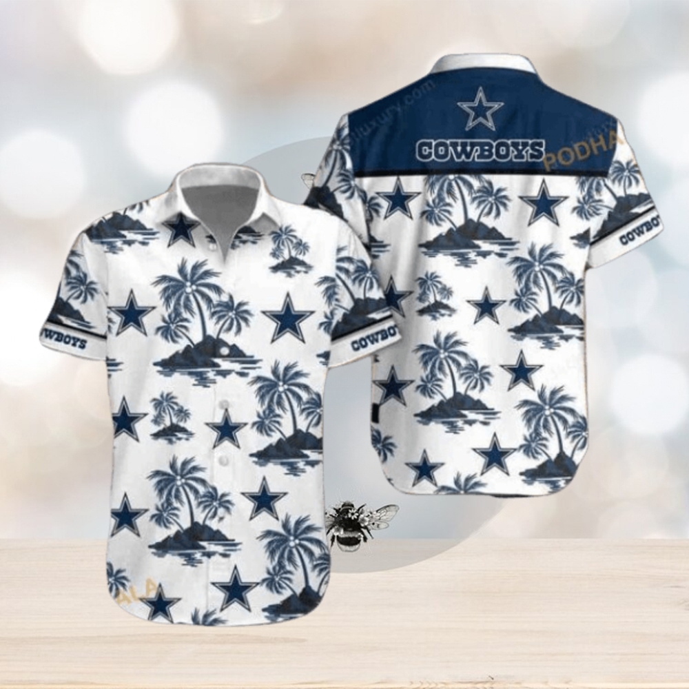NFL Cowboys Hawaiian Shirt, Island Pattern All Over Print 3D Shirt NFL Cowboys Hawaiian Shirt, Island Pattern All Over Print 3D Shirt