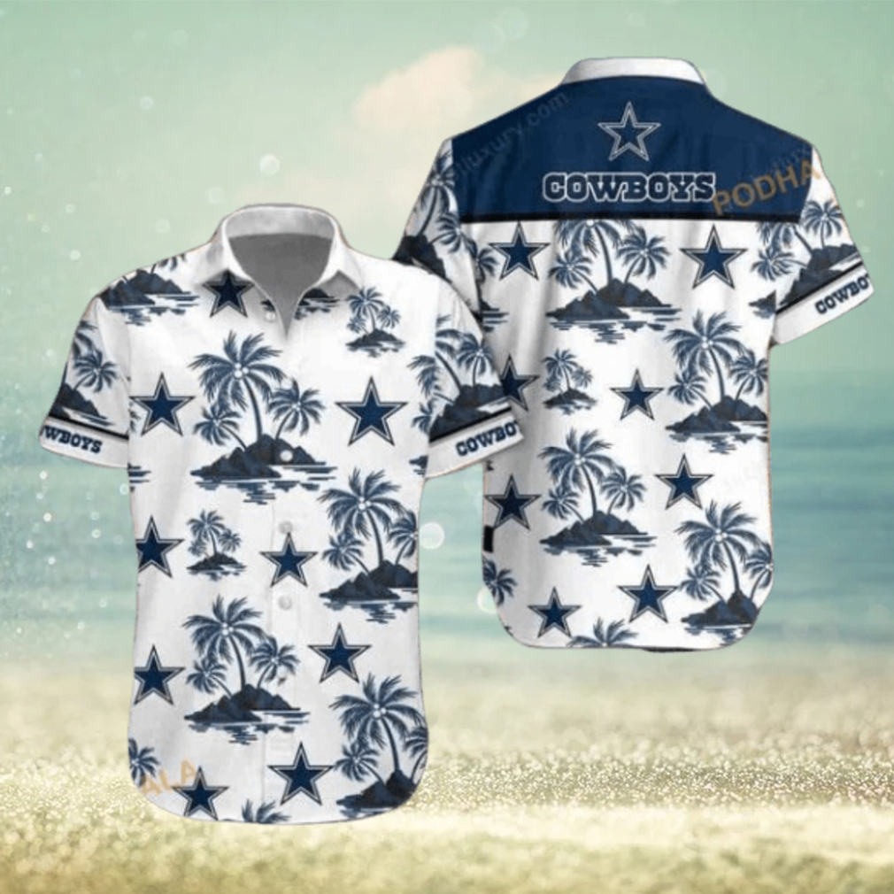 NFL Cowboys Hawaiian Shirt, Island Pattern All Over Print 3D Shirt NFL Cowboys Hawaiian Shirt, Island Pattern All Over Print 3D Shirt