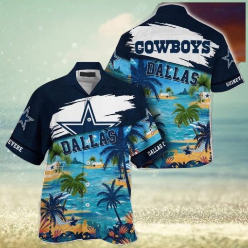 NFL Dallas Cowboys Custom Name Coconut Beach Hawaiian Shirt