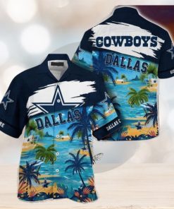 NFL Dallas Cowboys Custom Name Coconut Beach Hawaiian Shirt