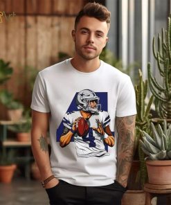NFL Dallas Cowboys football Dak Prescott number 4 player action pose logo shirt