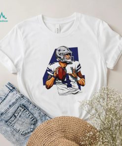 NFL Dallas Cowboys football Dak Prescott number 4 player action pose logo shirt